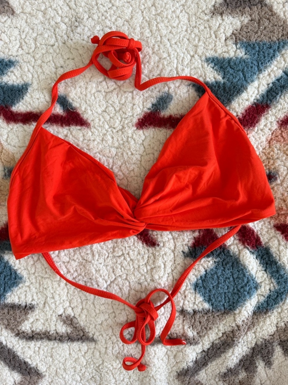 L*Space Red Orange Bikini Top